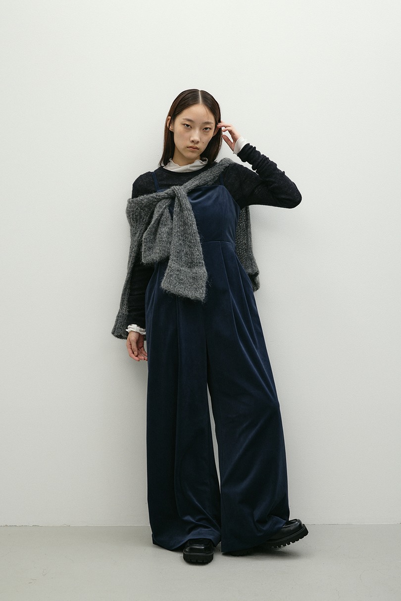 ワイドタックベロアロンパース 詳細画像 NVY 4