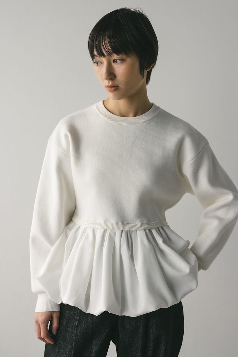 ヘムバルーンニットトップ 詳細画像 WHT 3