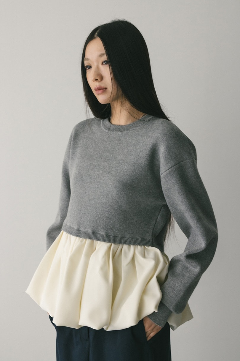 ヘムバルーンニットトップ