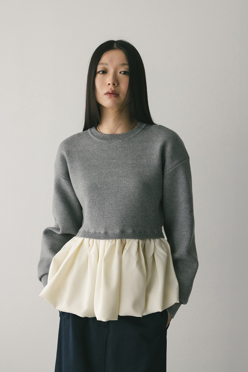 ヘムバルーンニットトップ 詳細画像 GRY 3