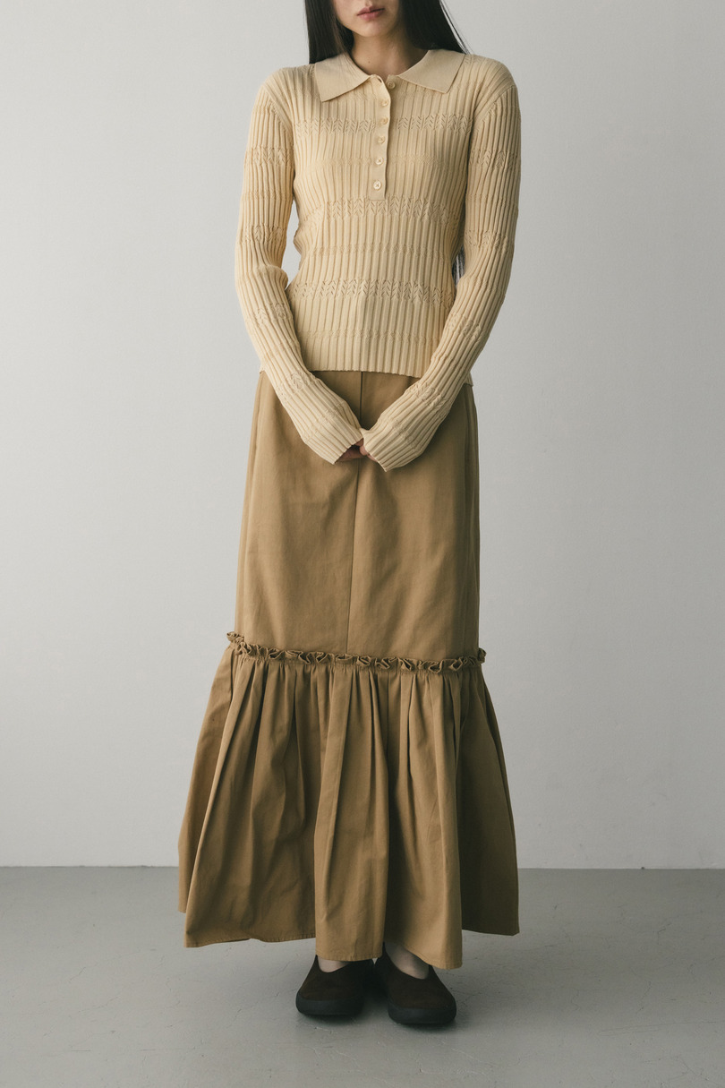 アイレットリブニットポロ 詳細画像 BEG 2