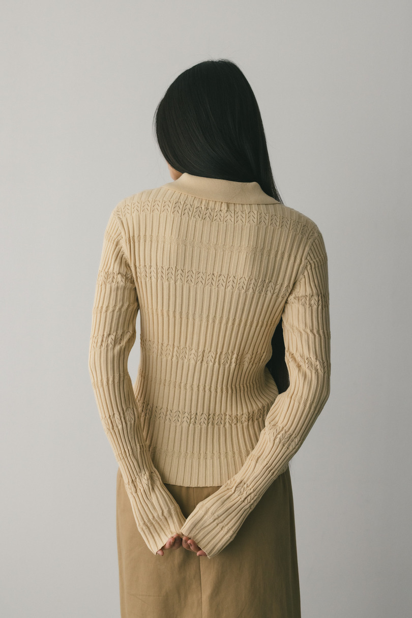 アイレットリブニットポロ 詳細画像 BEG 5