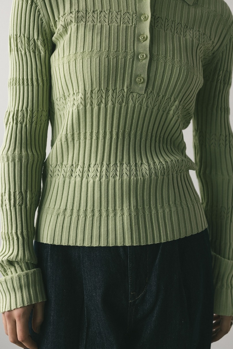 アイレットリブニットポロ 詳細画像 MINT 5