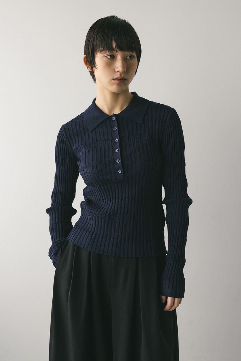 アイレットリブニットポロ