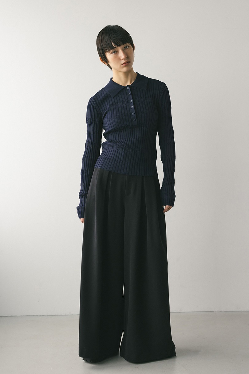 アイレットリブニットポロ 詳細画像 NVY 2