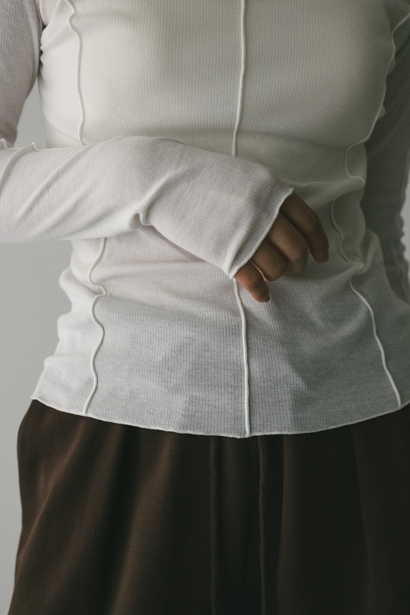 アウトシームカットトップ 詳細画像 WHT 5