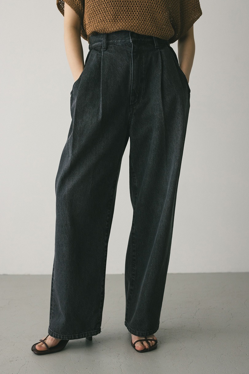 タックワイドルーズデニム 詳細画像 BLK 3