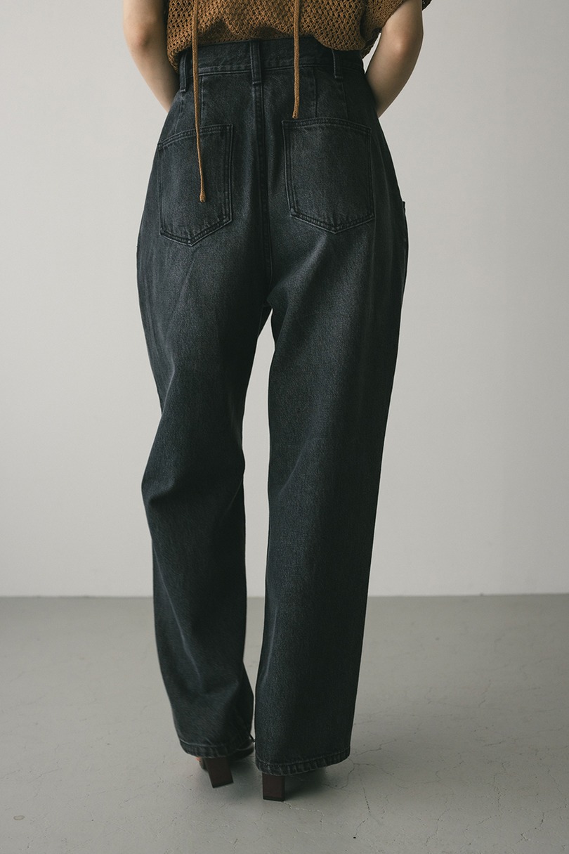 タックワイドルーズデニム 詳細画像 BLK 4