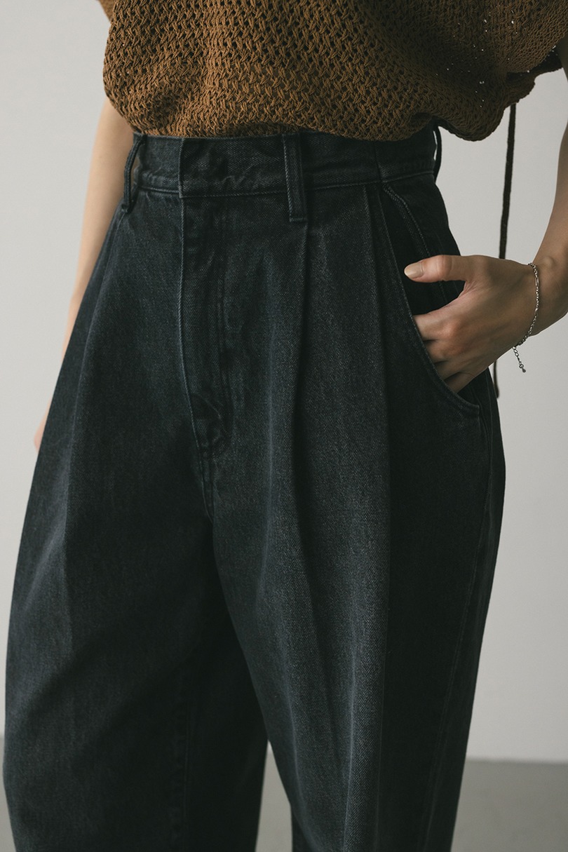 タックワイドルーズデニム 詳細画像 BLK 7