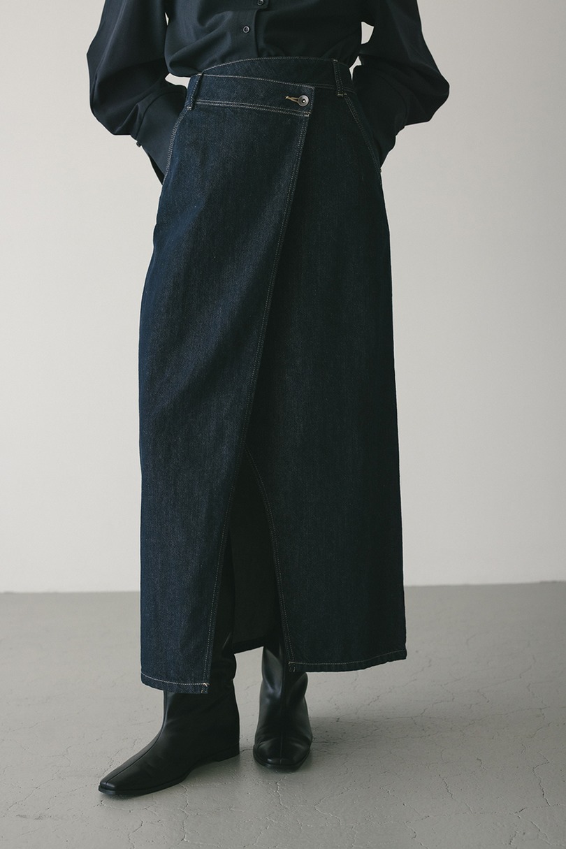 ラップデザインデニムスカート