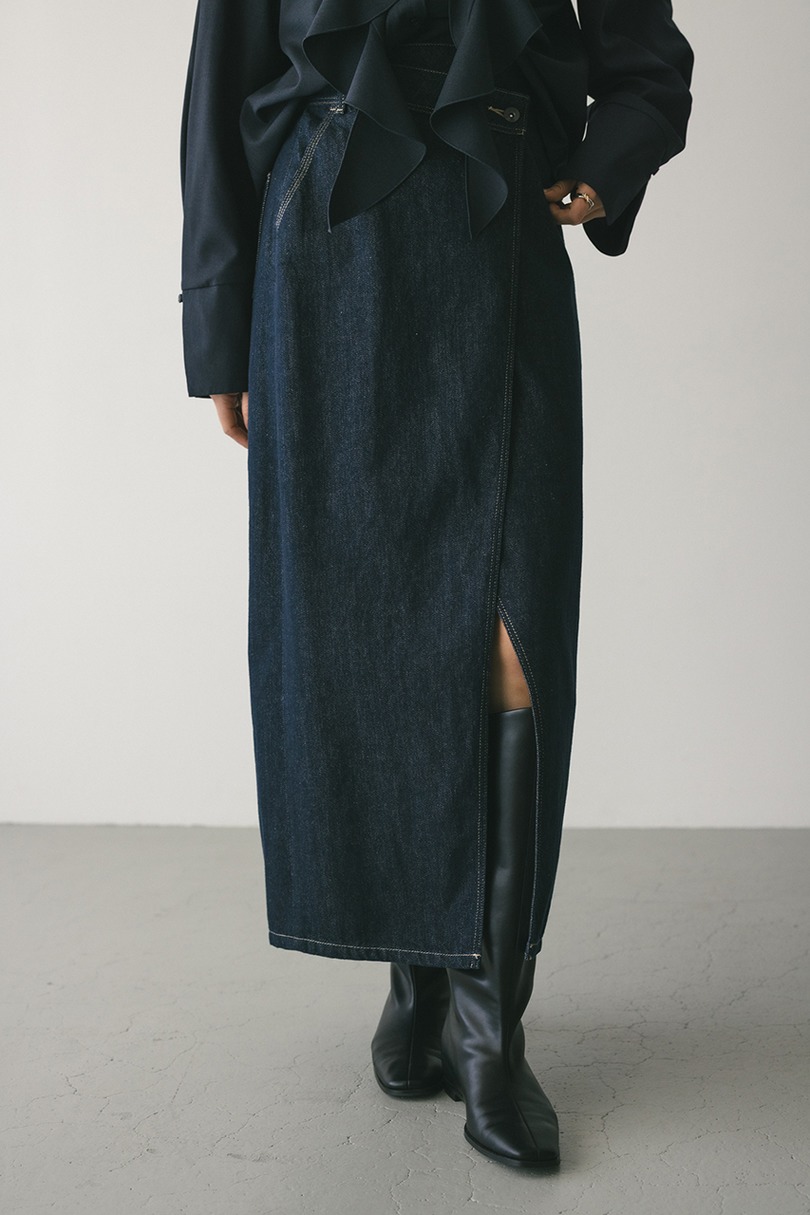 ラップデザインデニムスカート 詳細画像 IDG 3