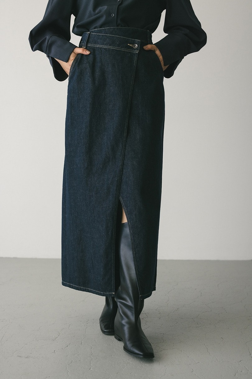 ラップデザインデニムスカート 詳細画像 IDG 4