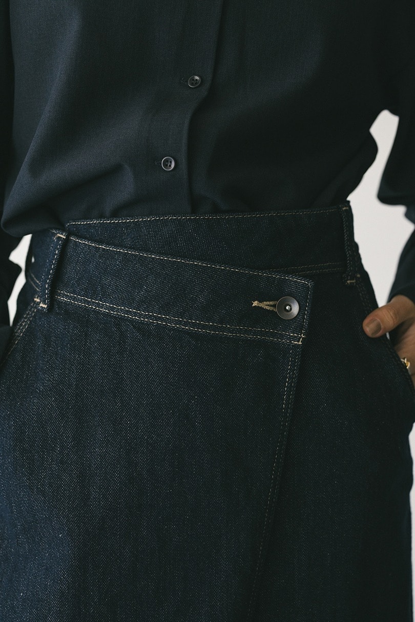 ラップデザインデニムスカート 詳細画像 IDG 5