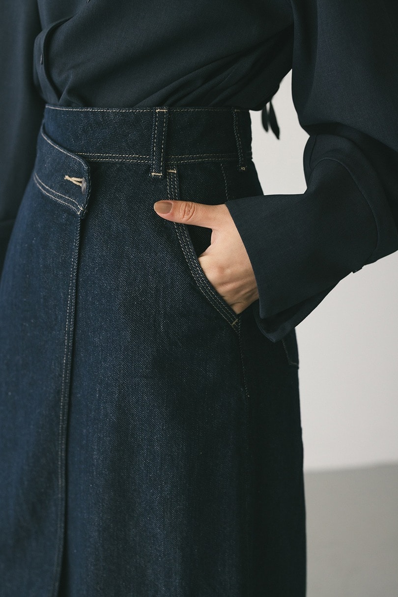 ラップデザインデニムスカート 詳細画像 IDG 6