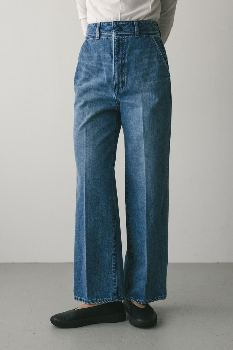 センタープレスストレートデニム 詳細画像 L/BLU 3