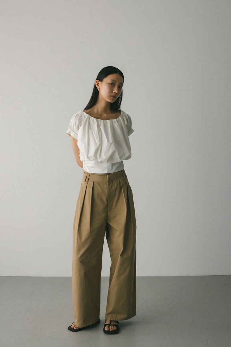 ショルダーギャザートップ 詳細画像 WHT 2