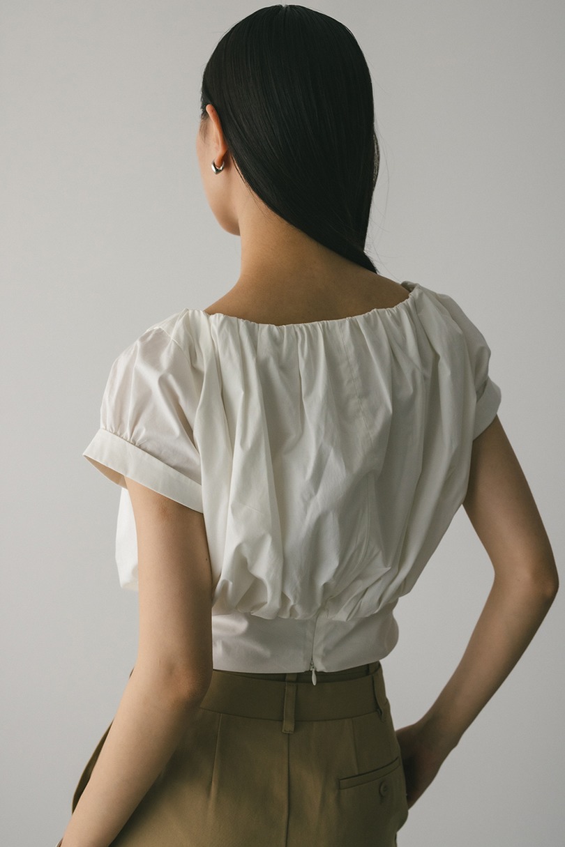 ショルダーギャザートップ 詳細画像 WHT 5