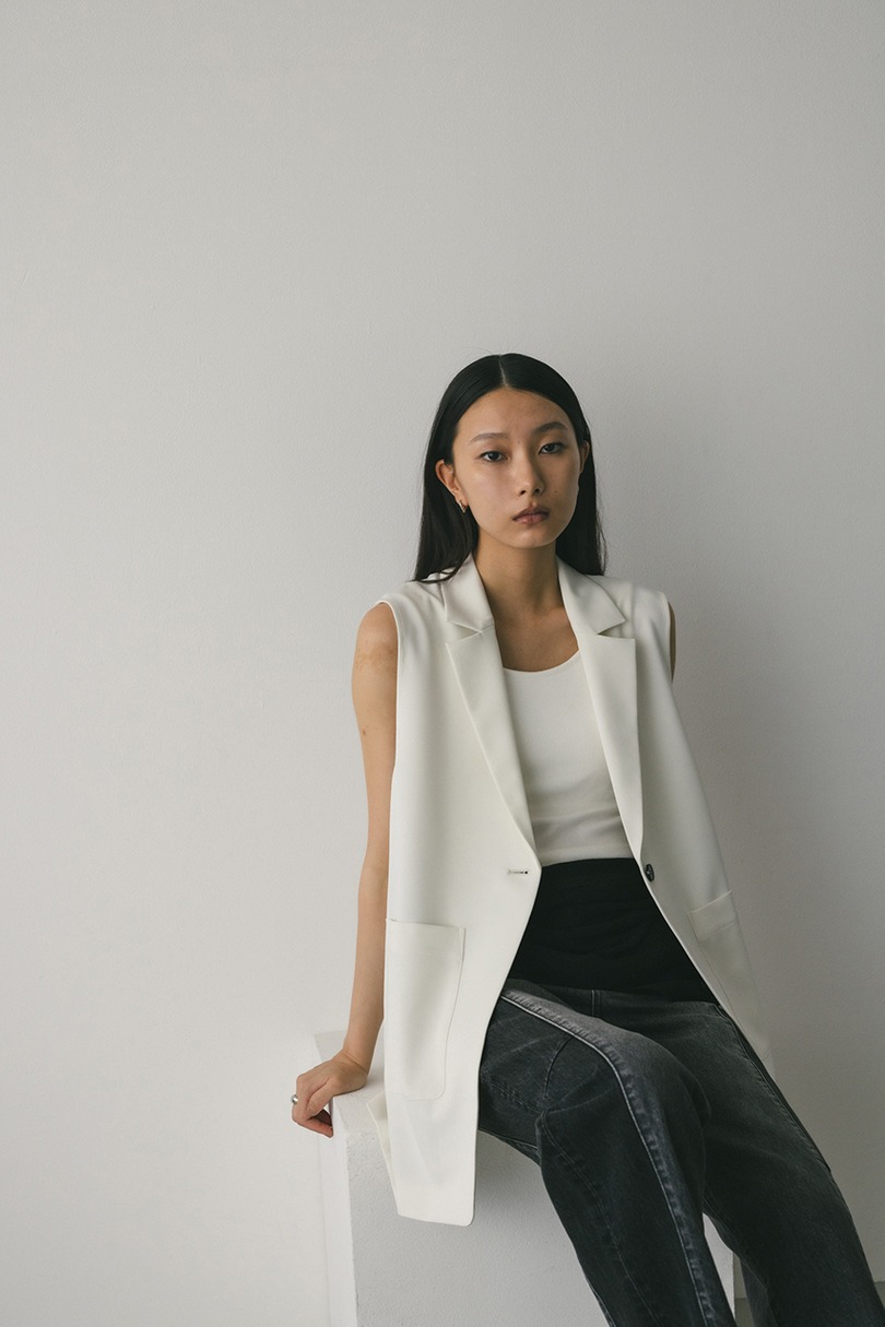 ワンボタンルーズベスト 詳細画像 WHT 2