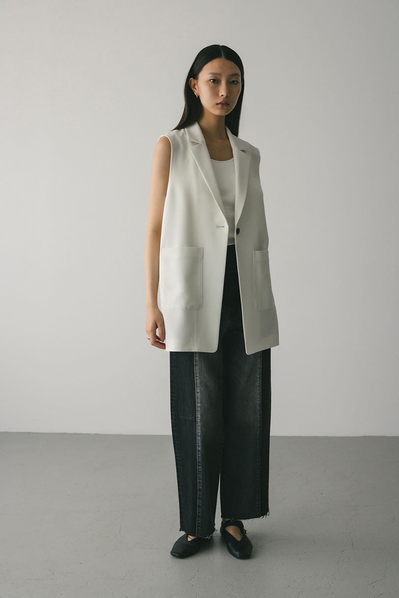 ワンボタンルーズベスト 詳細画像 WHT 4