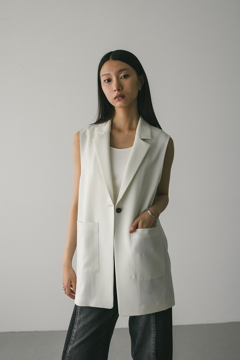 ワンボタンルーズベスト 詳細画像 WHT 5