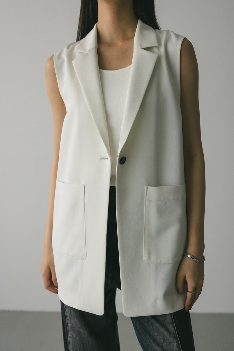 ワンボタンルーズベスト 詳細画像 WHT 6