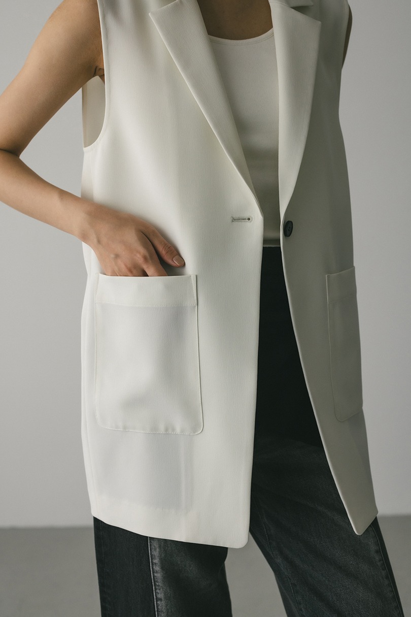 ワンボタンルーズベスト 詳細画像 WHT 8