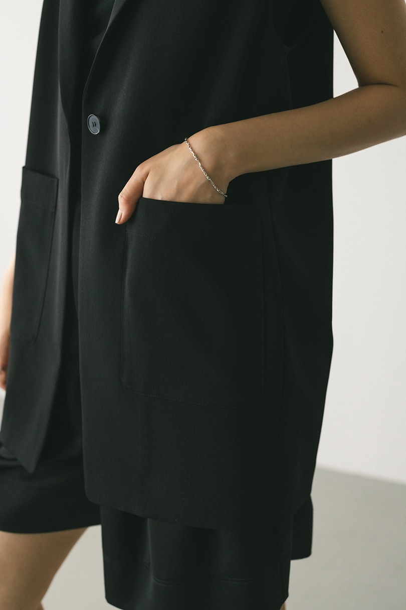 ワンボタンルーズベスト 詳細画像 BLK 7