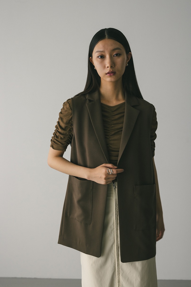 ワンボタンルーズベスト 詳細画像 BRN 4