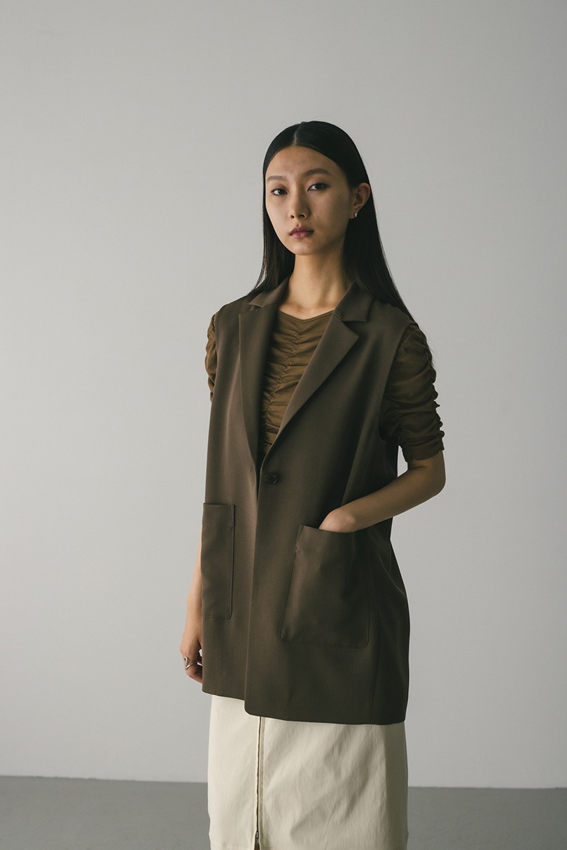 ワンボタンルーズベスト 詳細画像 BRN 5