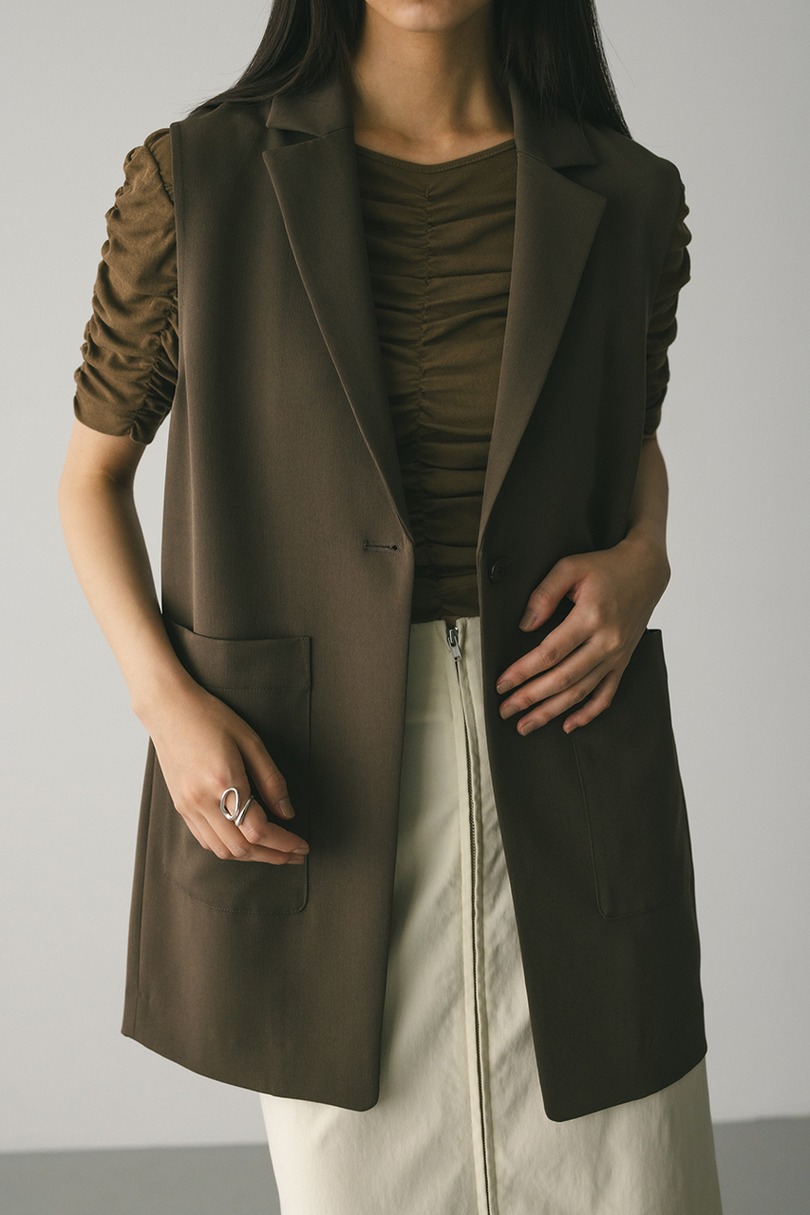 ワンボタンルーズベスト 詳細画像 BRN 7