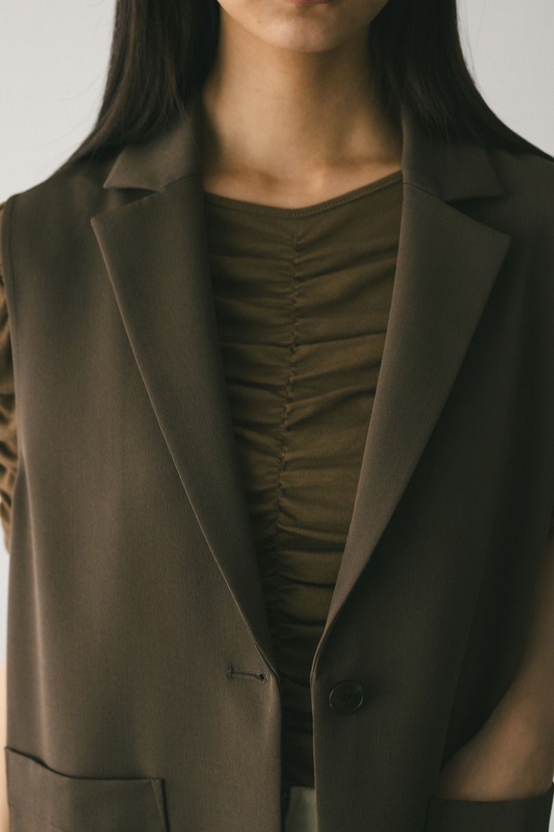 ワンボタンルーズベスト 詳細画像 BRN 8