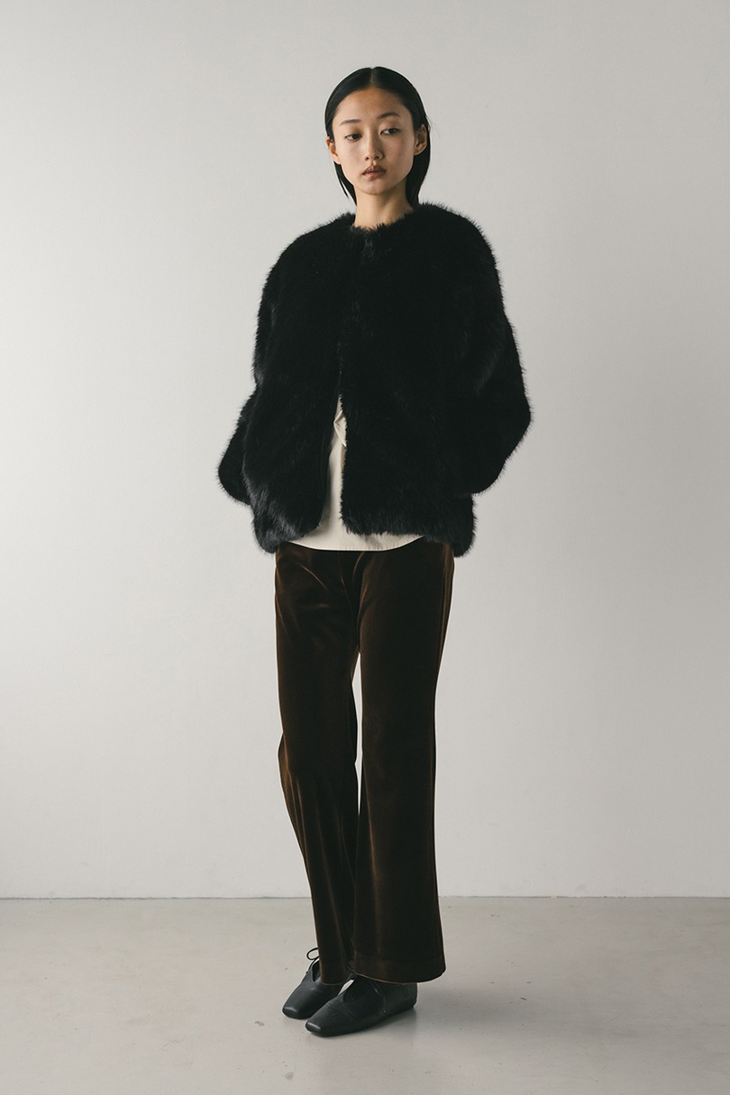 ノーカラーファージャケット 詳細画像 BLK 2