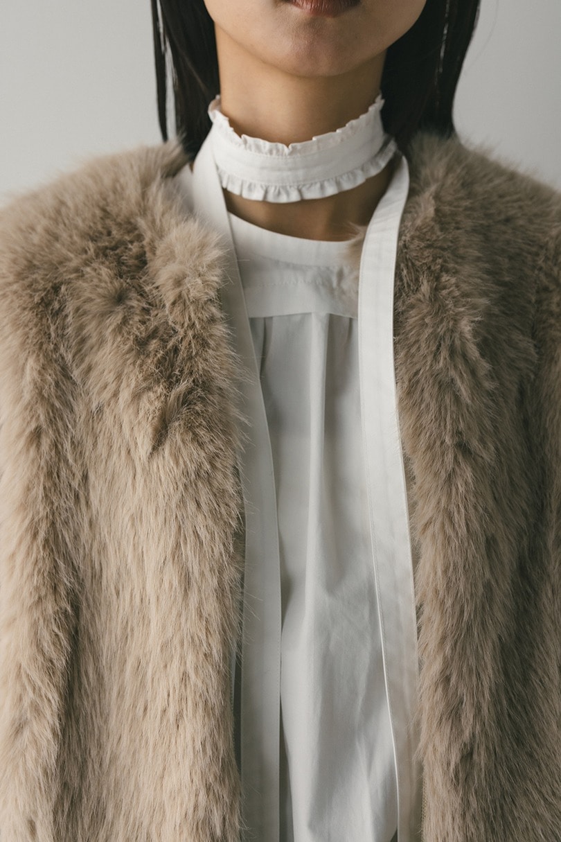 ノーカラーファージャケット 詳細画像 L/BEG 6