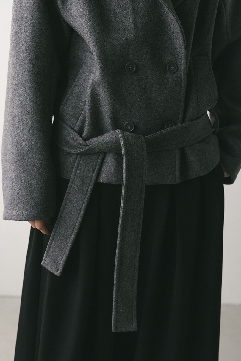 ウールベルトショートコート 詳細画像 GRY 13