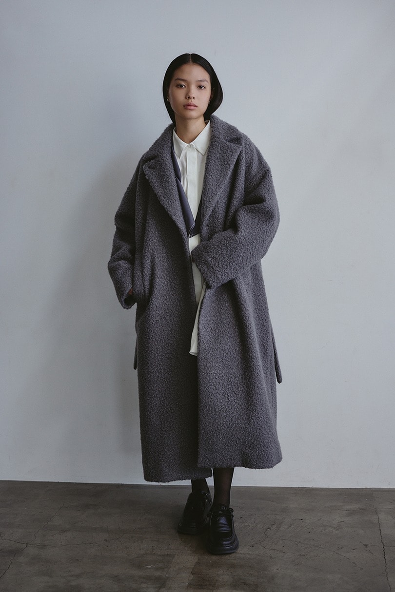 ブークレーベルトロングコート 詳細画像 GRY 2