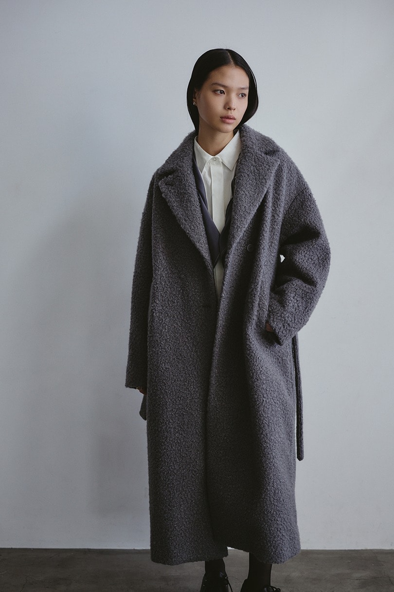 ブークレーベルトロングコート 詳細画像 GRY 4