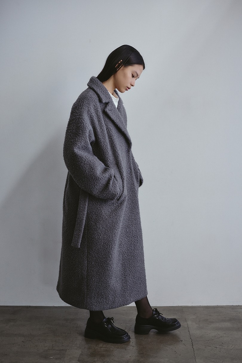 ブークレーベルトロングコート 詳細画像 GRY 5