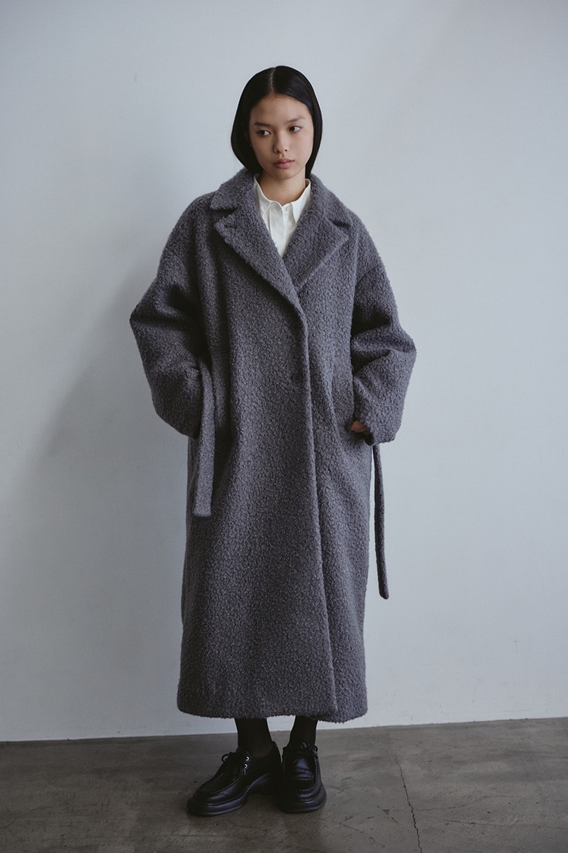 ブークレーベルトロングコート 詳細画像 GRY 6
