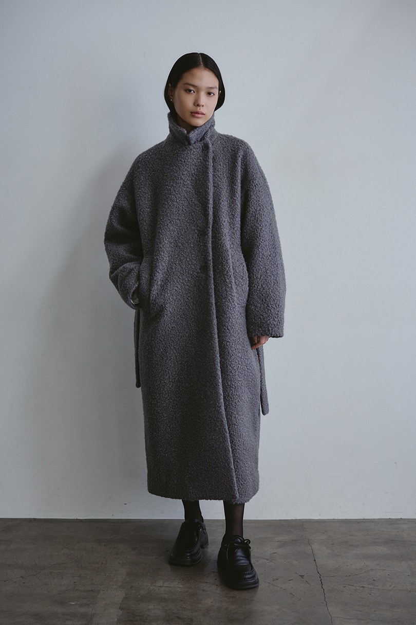 ブークレーベルトロングコート 詳細画像 GRY 9