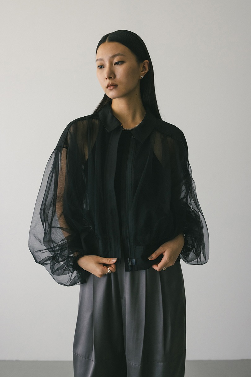 シアーギャザーブルゾン 詳細画像 BLK 4