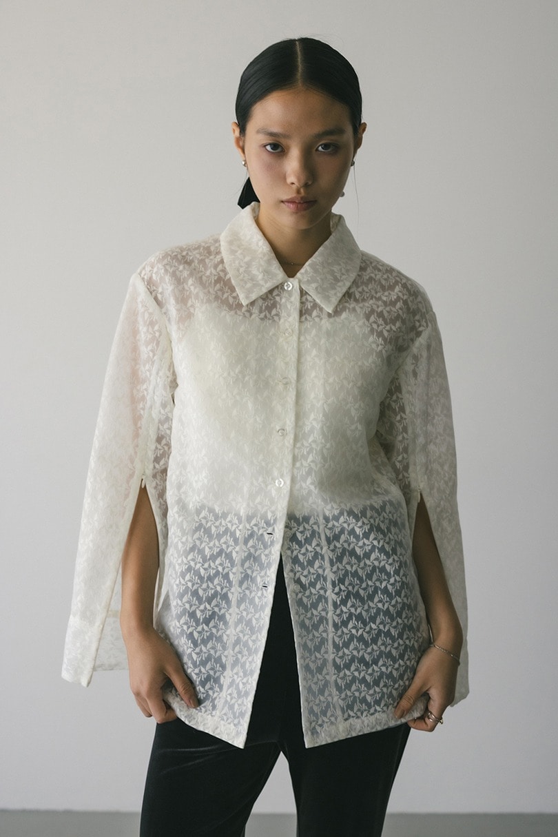 レイヤーレースシャツジャケット 詳細画像 WHT 3
