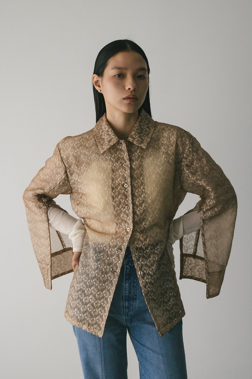 レイヤーレースシャツジャケット