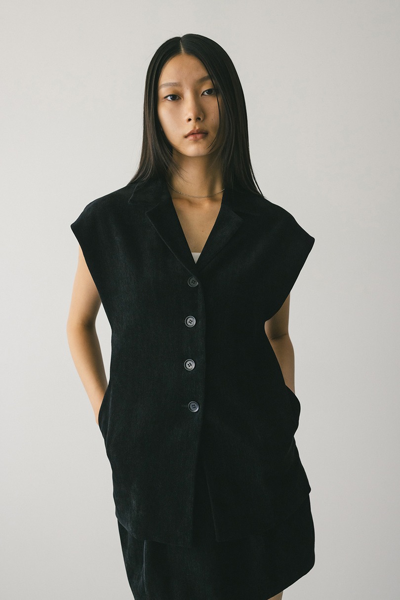 ショルダータックベロアベスト 詳細画像 BLK 3