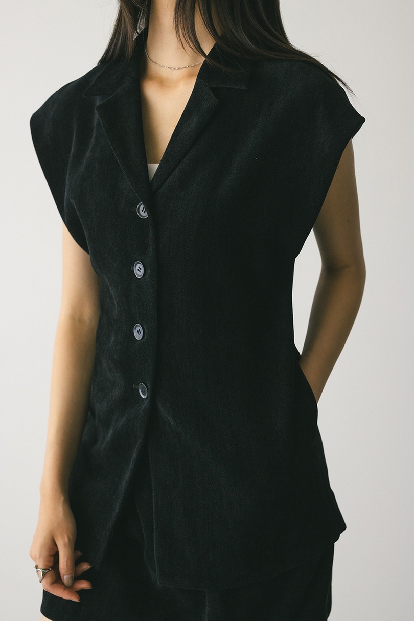 ショルダータックベロアベスト 詳細画像 BLK 4