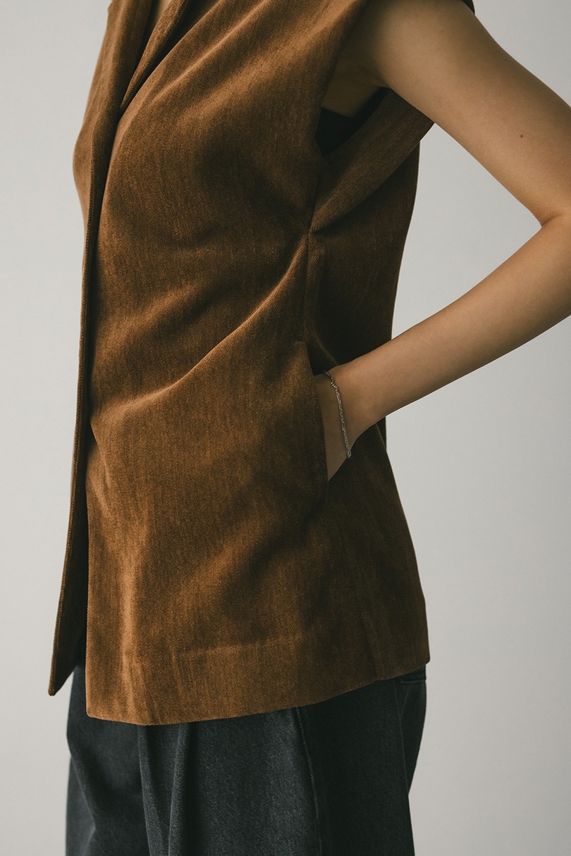 ショルダータックベロアベスト 詳細画像 BRN 11