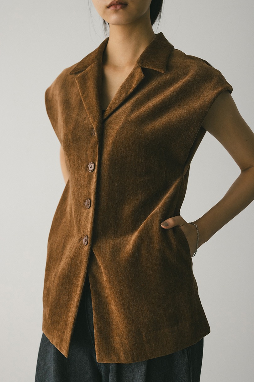 ショルダータックベロアベスト 詳細画像 BRN 6