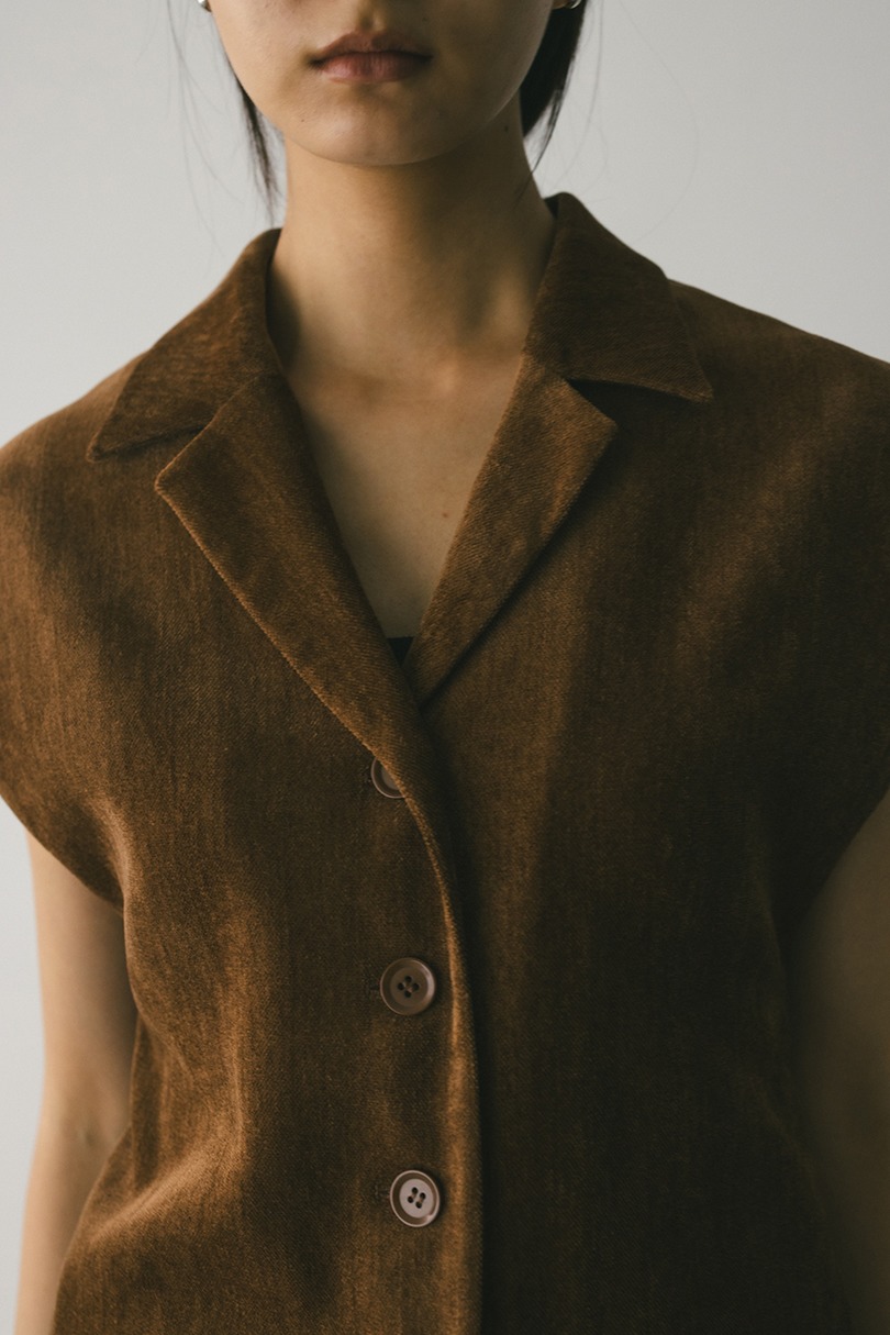 ショルダータックベロアベスト 詳細画像 BRN 8