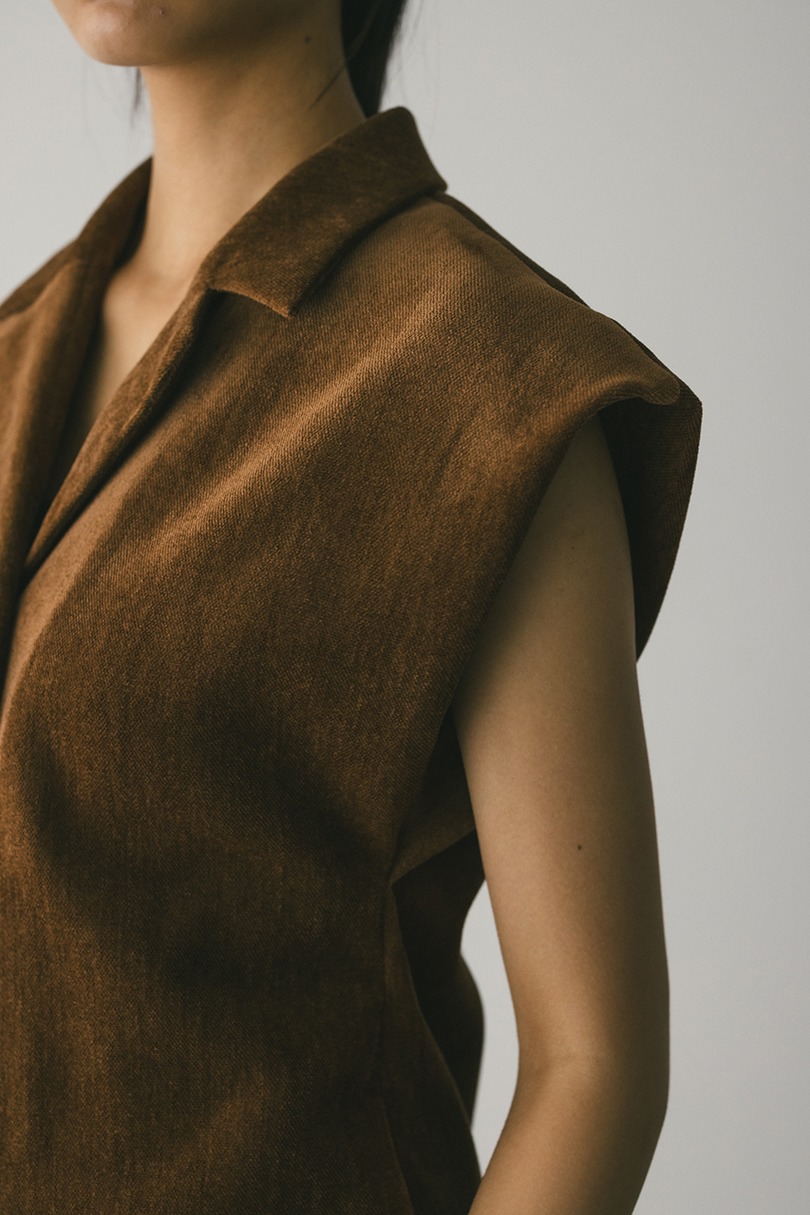 ショルダータックベロアベスト 詳細画像 BRN 9