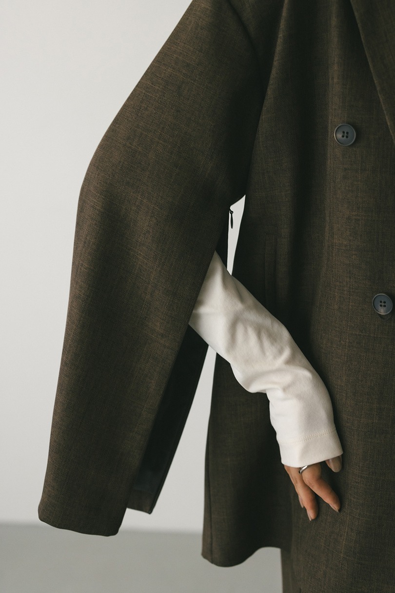 ボクシーダブルテーラードジャケット 詳細画像 BRN 9