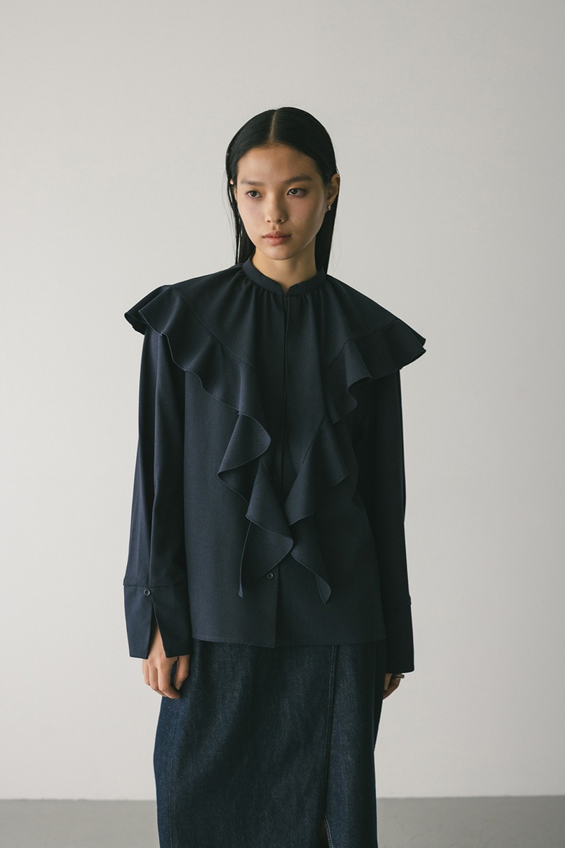 ラッフルカラーシャツ 詳細画像 NVY 2